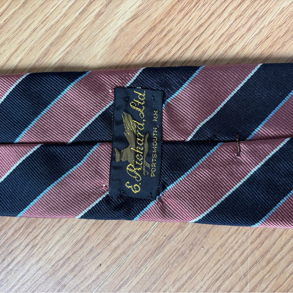Men's Striped Tie - Black and Brown